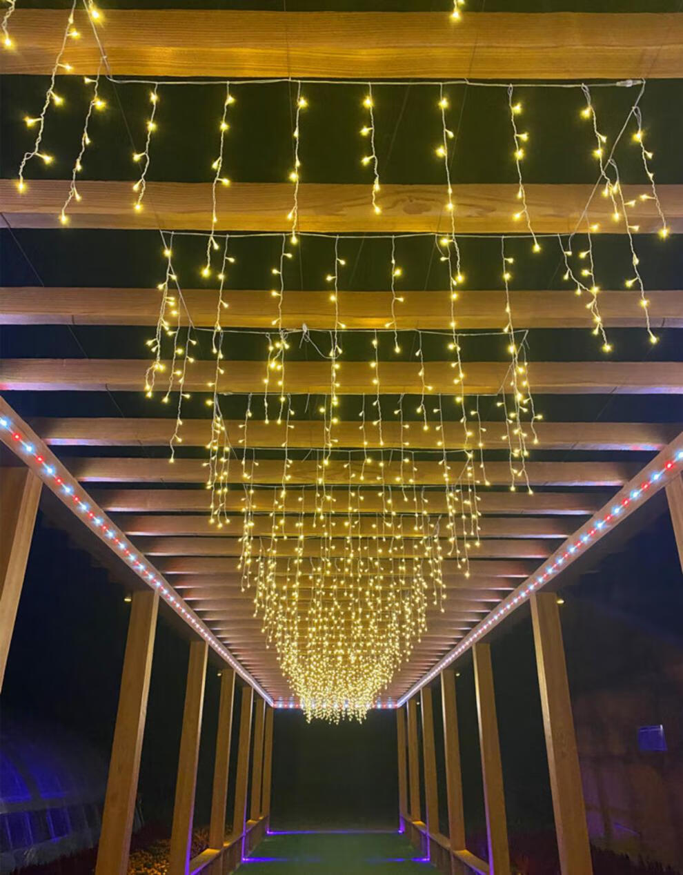 太阳能led灯串冰条瀑布灯窗帘灯满天星彩灯串灯户外庭院防水装饰 能力