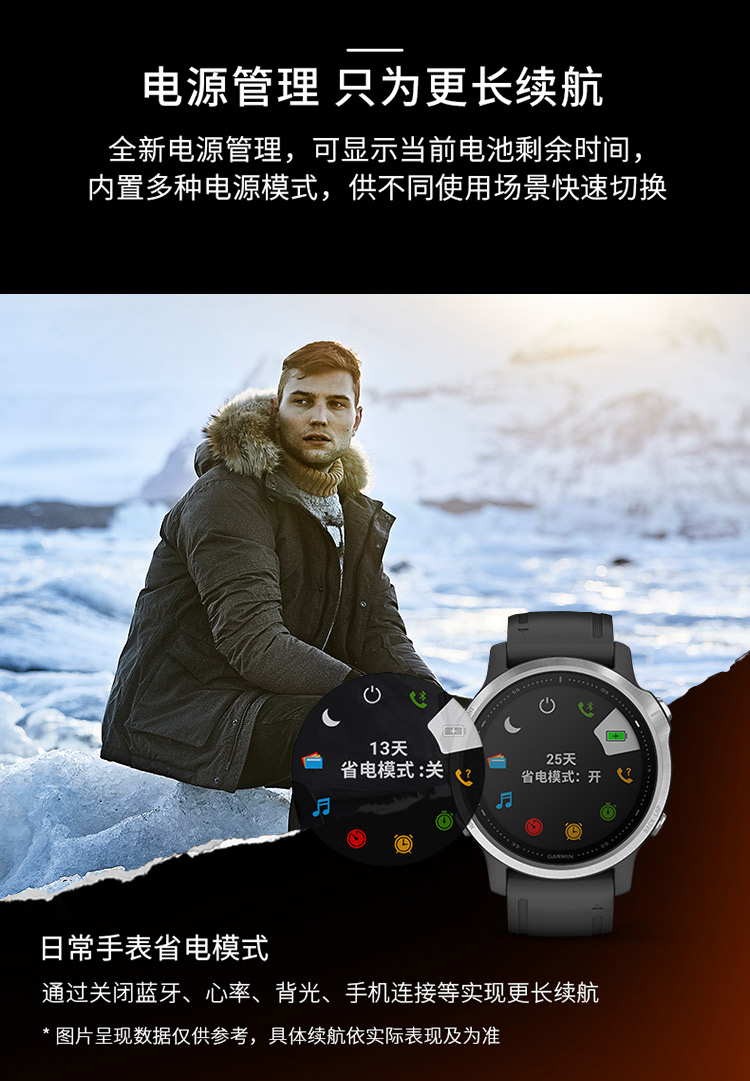 佳明(garmin) fenix6/fenix6s太阳能运动手表腕表跑步滑雪腕表 f6耀银