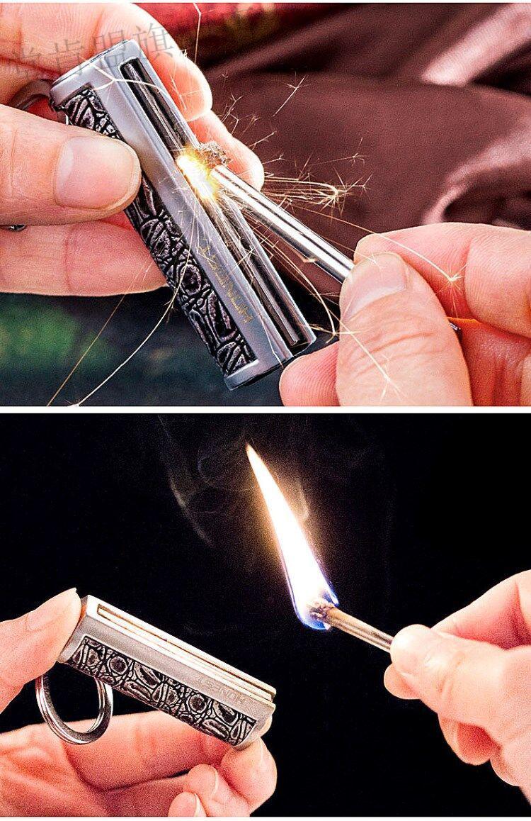 堂肯盟送朋友用不完的小火柴不锈钢多功能钥匙扣万次火柴防水防风一