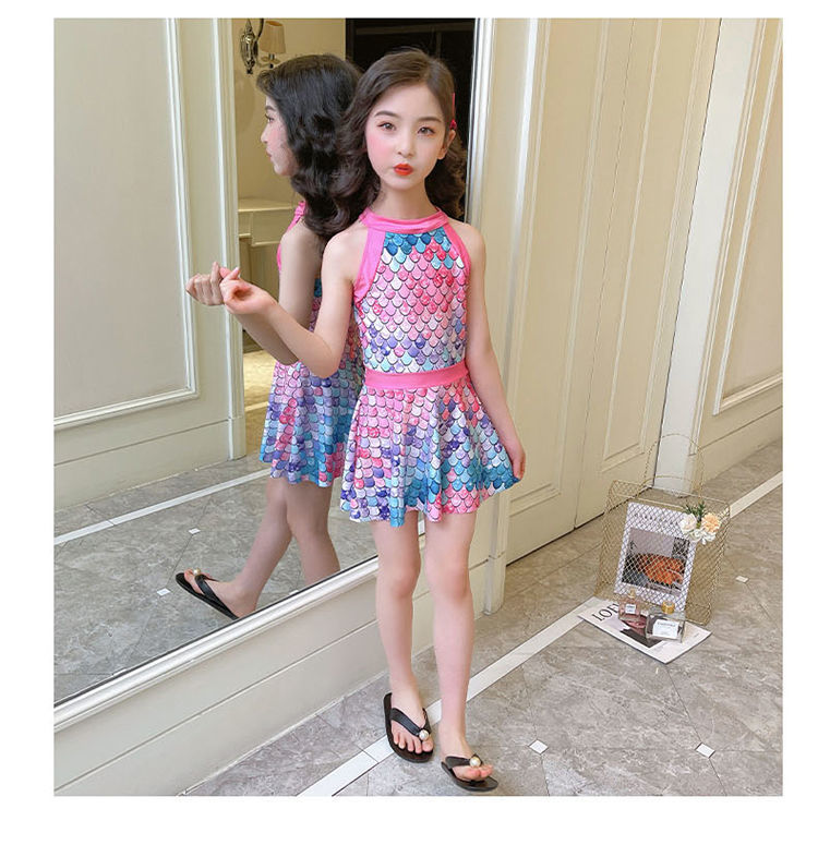 小学生泳衣女孩中大童分体比基尼可爱公主韩版运动大码儿童游泳装