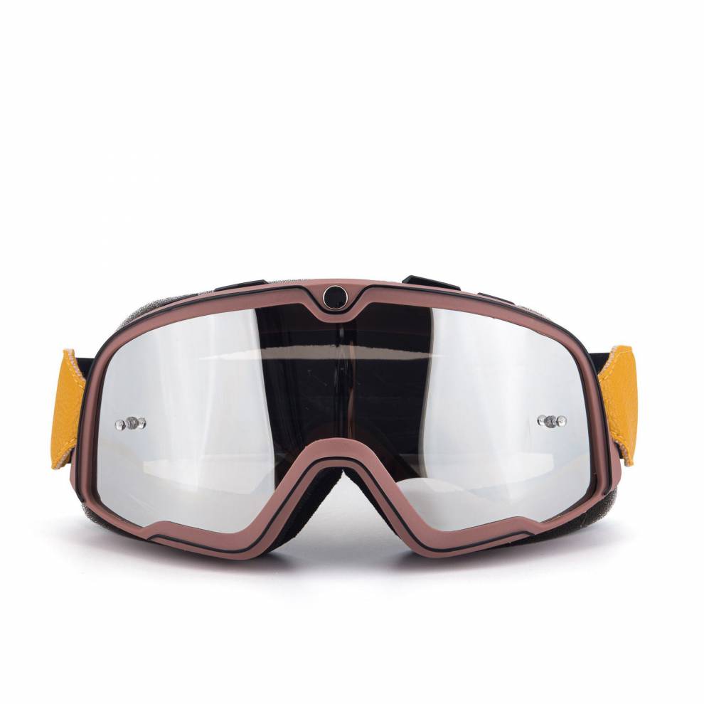 摩托车风镜 戴眼镜 哈雷摩托机车复古3/4头盔护目镜防风镜近视可戴大