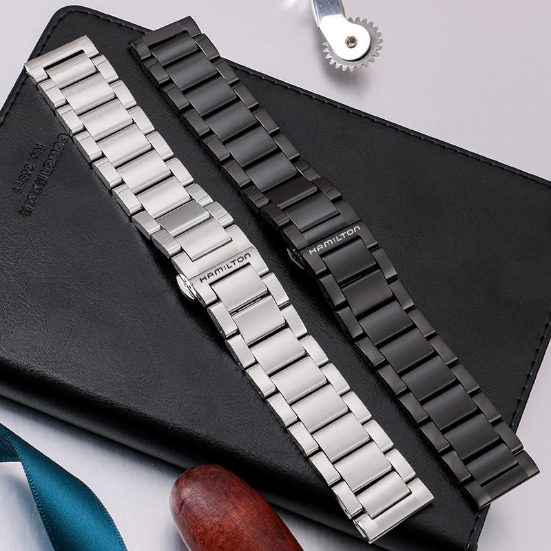 【官方品质】汉密尔顿表带 适用于适用于钢带卡其爵士海军先锋男女