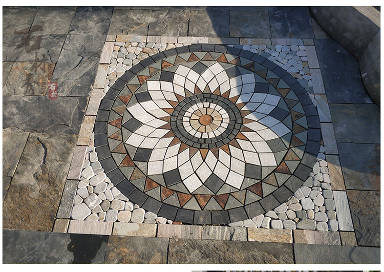 花园地砖庭院砖别墅室外户外花砖仿古砖天然马赛克地面石材拼花其它花