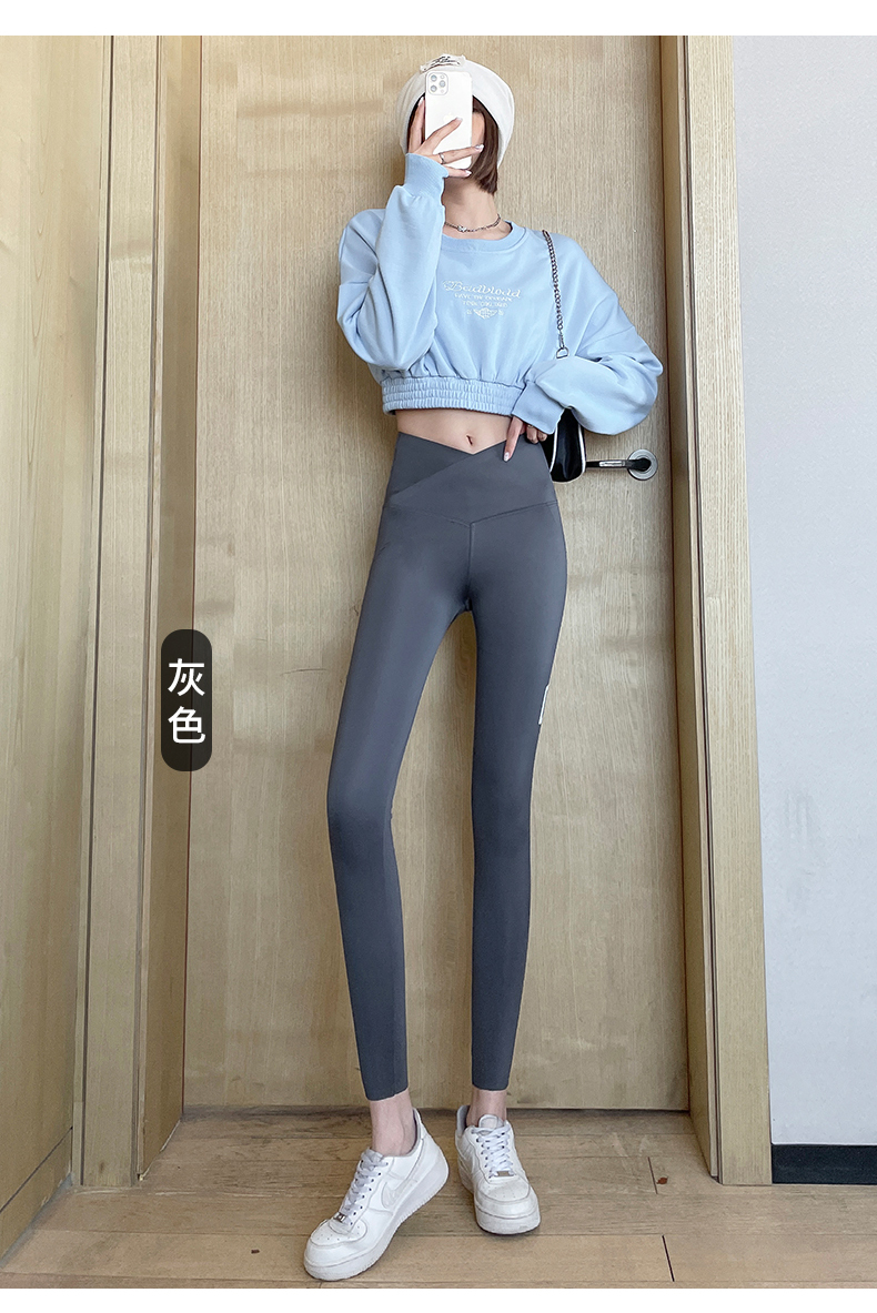 hkxn魅次方鲨鱼皮裤女外穿薄款强压高腰收腹提臀芭比裤春秋款沙鱼打底