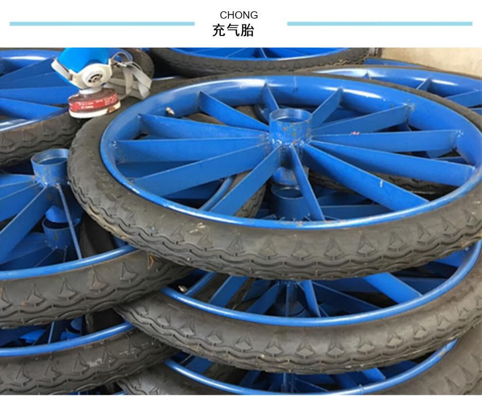斗车轮子实心轮工地手推两轮板车垃圾劳动车胎免打气硬胎灰斗车轮实心