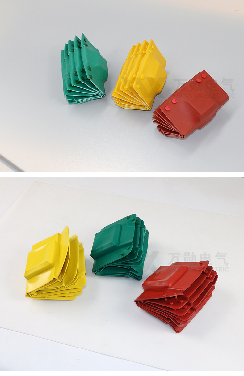 万勋厂家供应0kv接线盒t型母排热缩套管绝缘罩铜排保护套接头盒 180*