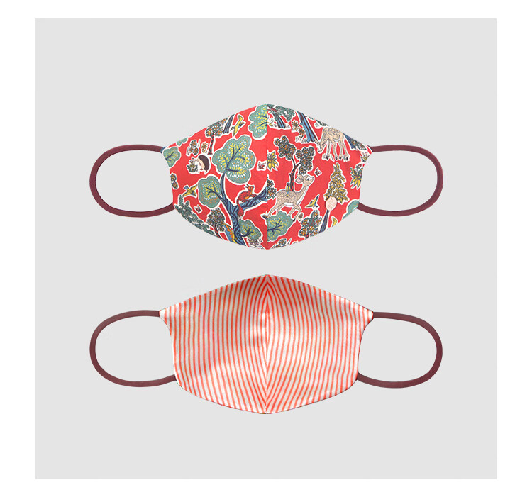 【京健康】儿童口罩liberty塔纳棉里层真丝亲肤防晒防尘童趣印花口罩