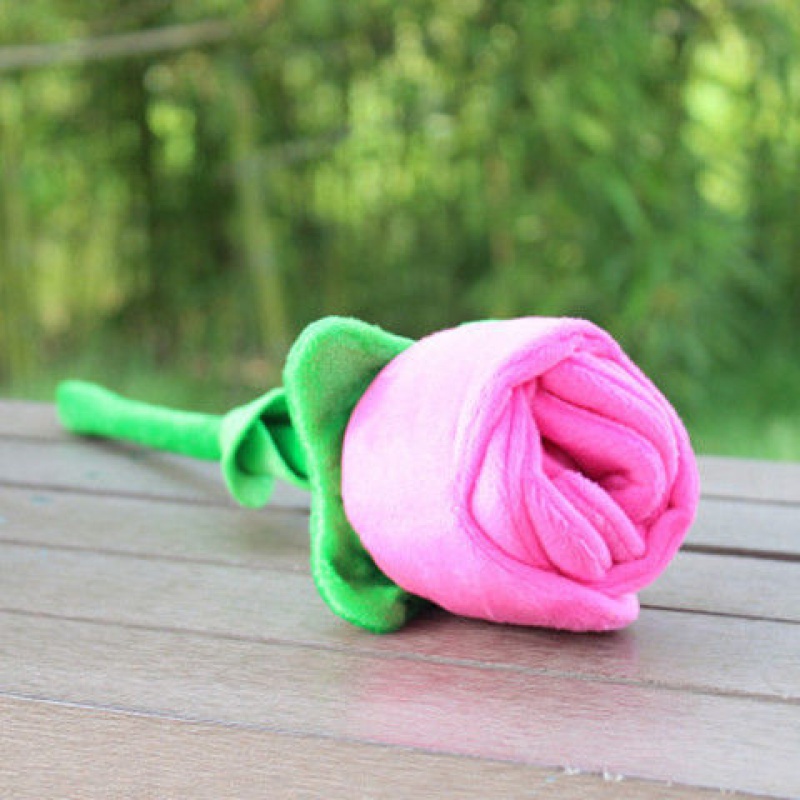 迪士尼网红同款仿真花朵女友礼物花朵按摩棒玩偶玫瑰花敲背棒毛绒玩具