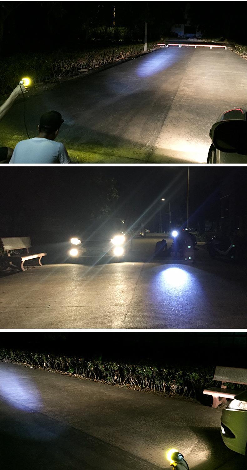 12v超亮天使眼电动车灯摩托车led大灯改装u3激光炮前大灯外置u3黑色
