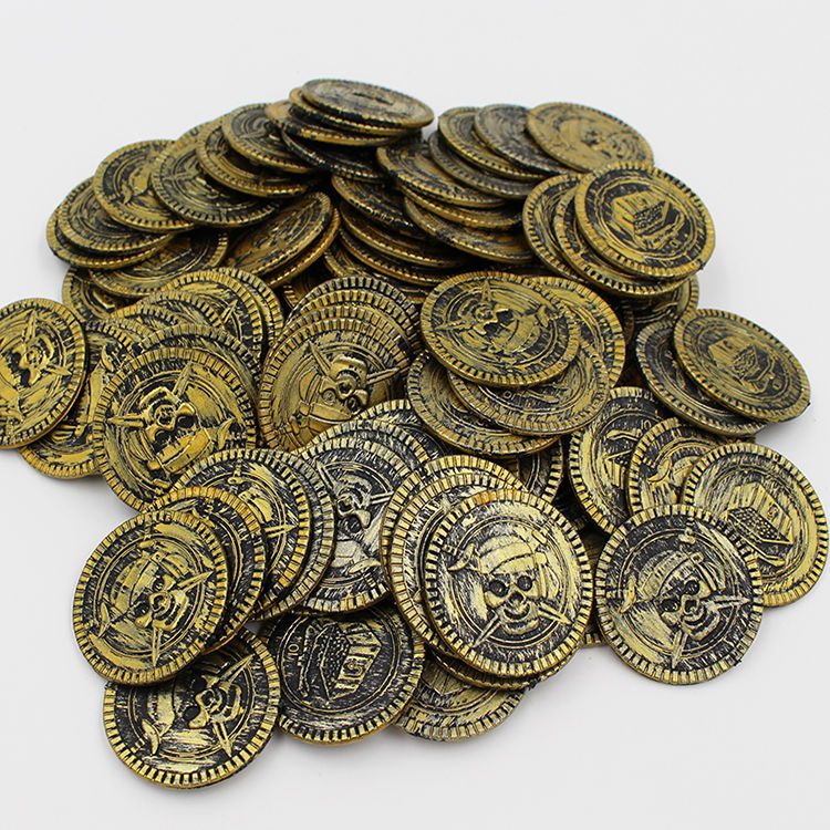 币活动抽奖道具面值额硬币仿真海盗金币抓假游戏代筹码宝藏财宝钱币