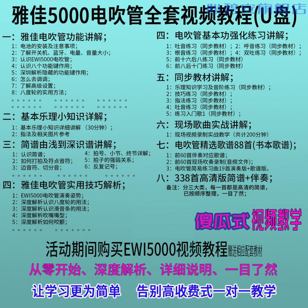 罗兰雅佳5000雅思乐电吹管视频学习初学者入门歌谱伴奏教程罗兰ae01