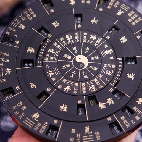 双面阴阳奇门遁甲活盘易经活解转盘六壬八卦罗盘高精度罗盘 奇门遁甲
