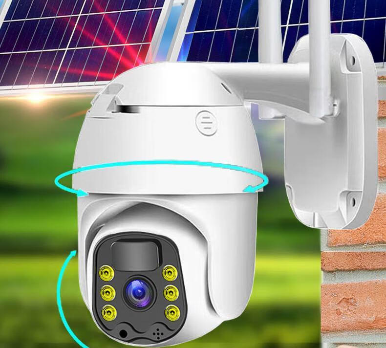 oloey太阳能监控摄像头360度全景全自动不插电农村户外无电无网远程