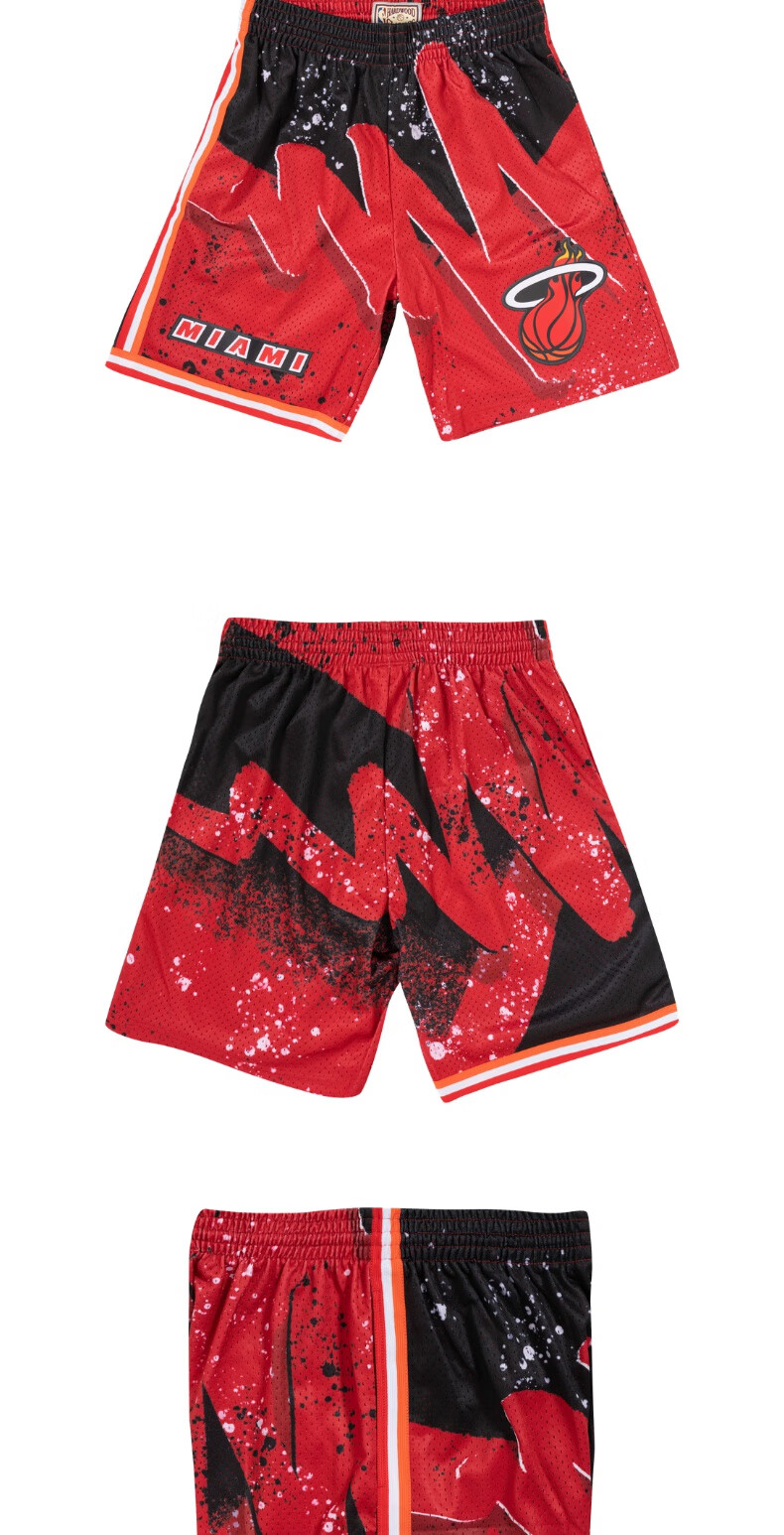 nbamn热火队复古球裤swingman级篮球网眼运动休闲短裤热火队2xl