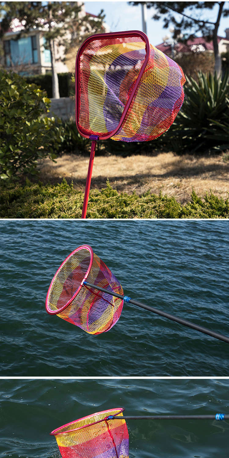 超轻铝合金抄网头竞技捞鱼抄鱼网网兜细眼防挂钩大鱼大物抄网直径40