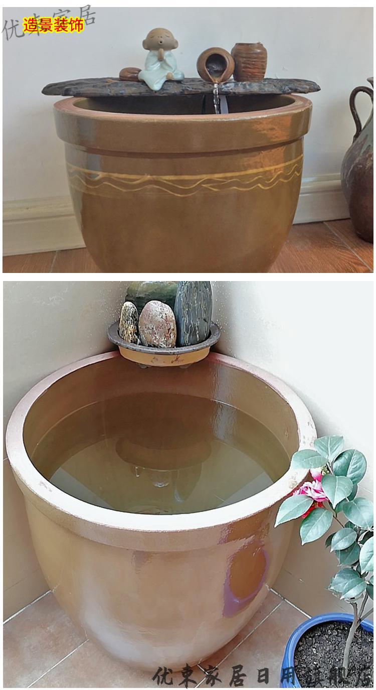 水缸造景腌菜缸陶瓷大号家用储水老式酱缸庭院养鱼睡莲荷花盆缸土米桶