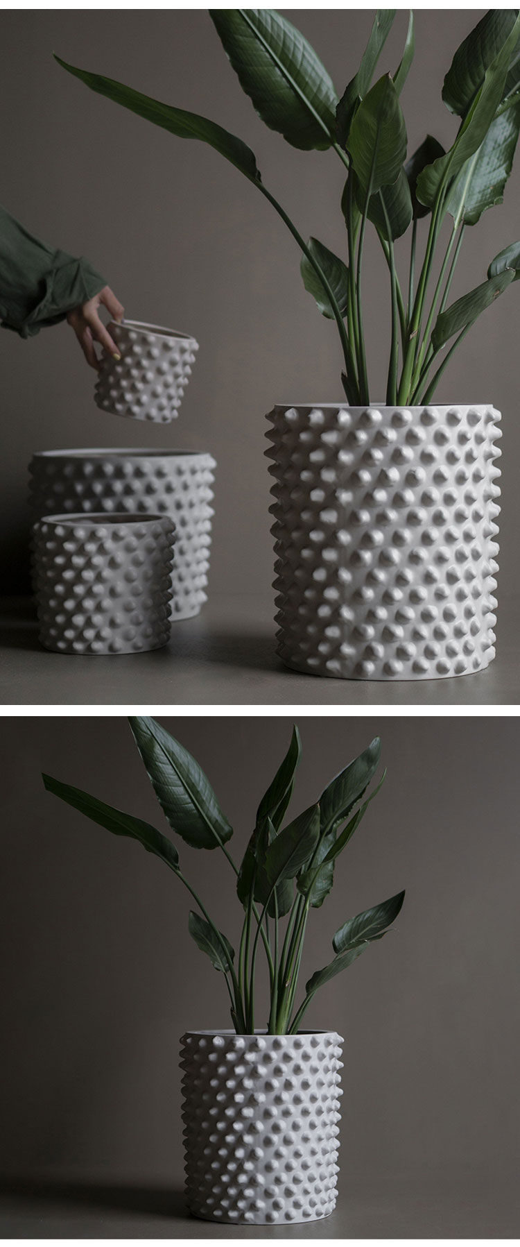 瑞典dbkd设计师款陶瓷花盆莫兰迪色北欧创意盆景花器落地花瓶赭石色18