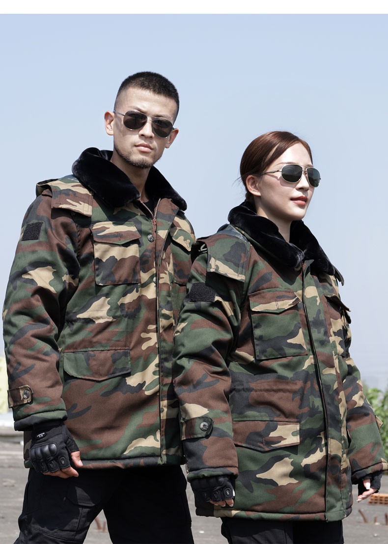 大衣男女防寒服保暖棉大衣短款防风执勤服加厚棉袄棉服 cp迷彩大衣