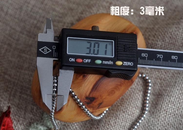 无间隙925纯银圆珠项链粗度3毫米泰国进口泰银做黑做旧佛珠链长短之