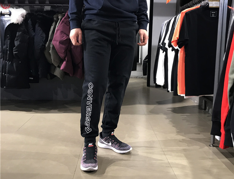 converse匡威男裤2020冬季新款运动裤收口小脚卫裤休闲针织长裤