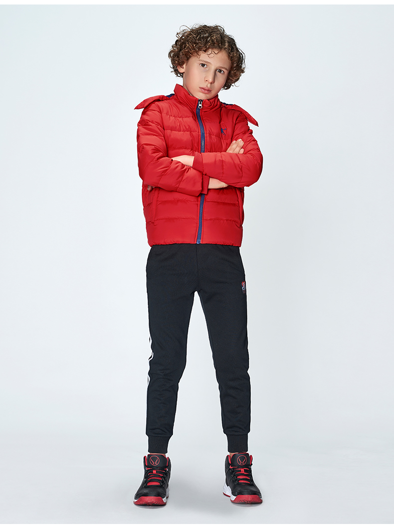 乔丹童装男童2018秋冬外套可拆卸帽子棉衣保暖加厚衣服儿童棉服男