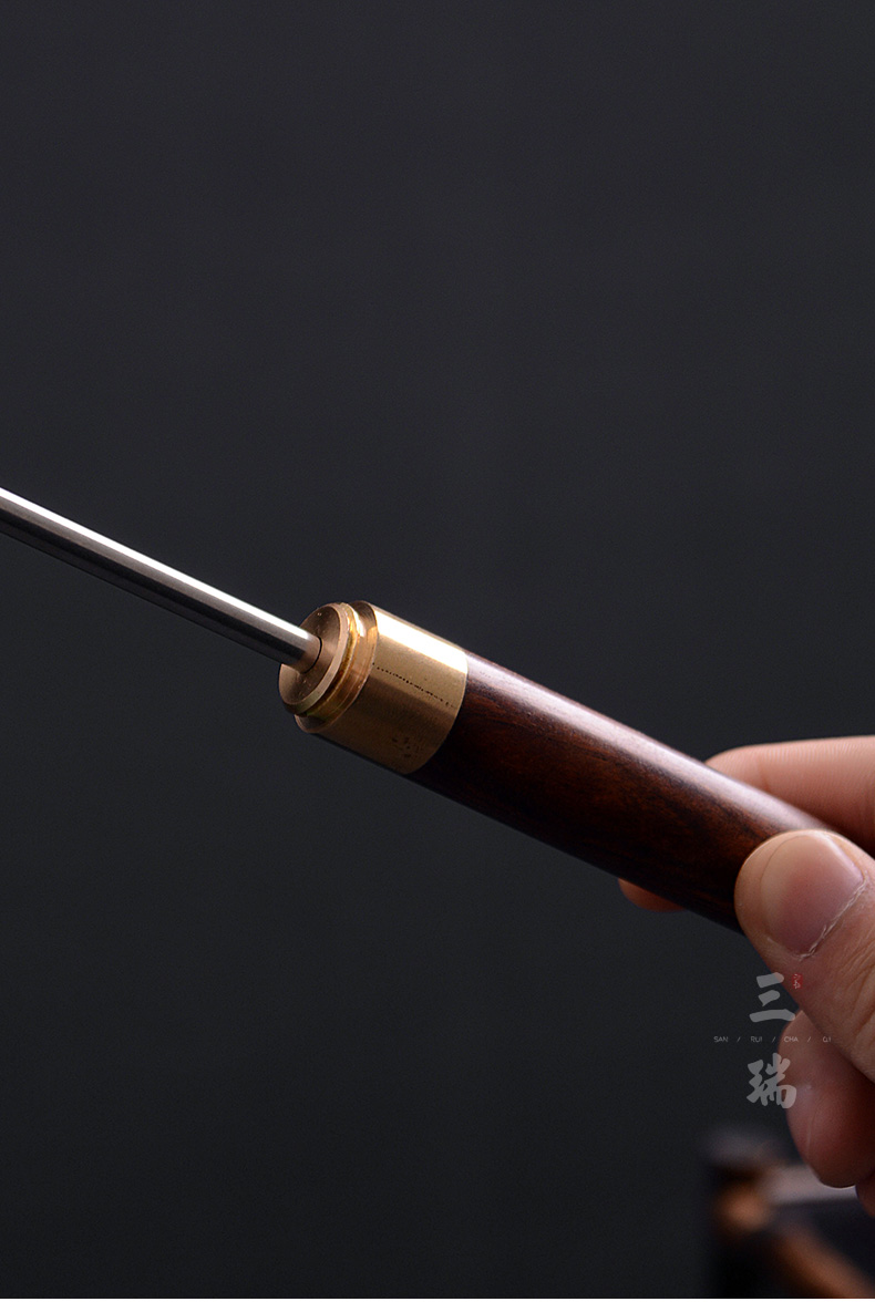 素臻茶具普洱茶茶刀木茶锥不锈钢茶刀花梨木茶笔茶道零配花梨木茶刀