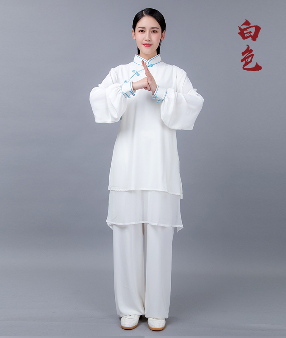 绘武太极服女春夏装练功服珍珠棉太极拳服装斜襟武术表演服健身休闲服