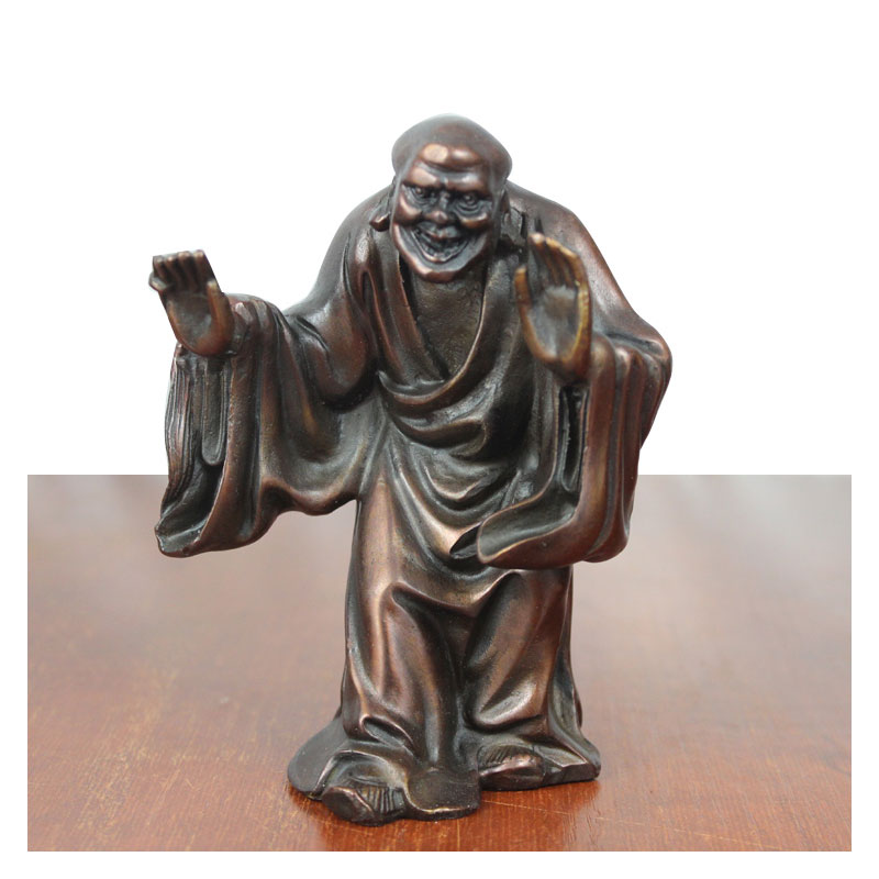 宇卓铜器 黄铜十八罗汉 工艺品摆件单纯铜十八罗汉佛像 紫铜色十八