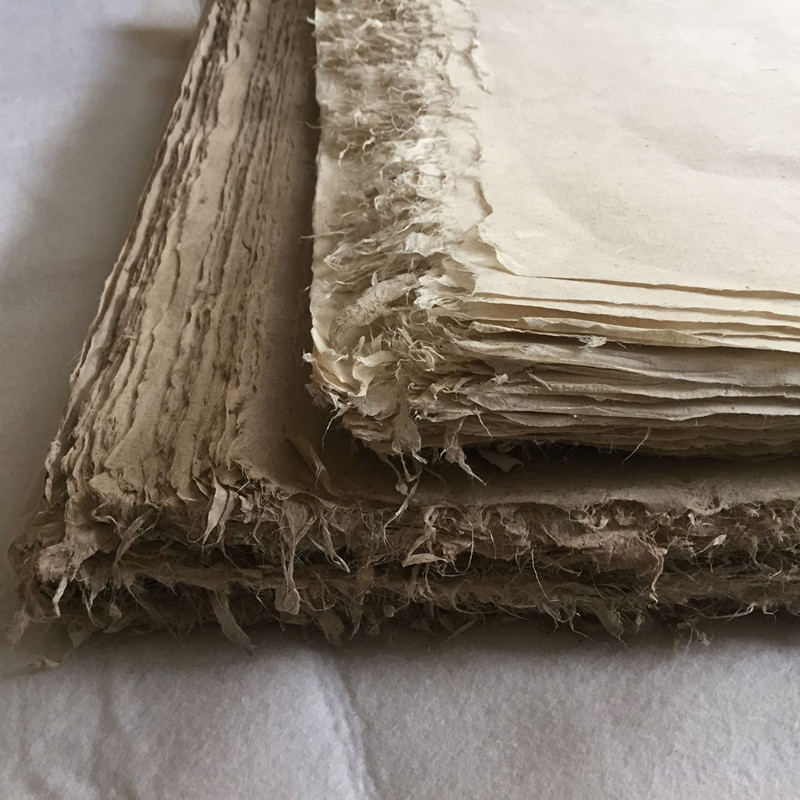 西和麻纸构树皮纸 古法手工制作书画创作用宣纸毛边构皮纸 sn4680