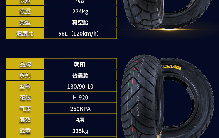 維諾亞朝陽90/120/130/60/70/90-10/12/13真空胎酷車電動車跑車輪胎