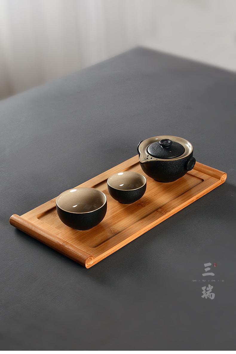 素臻茶具 竹制干泡茶盘 蓄水式茶托 便携茶台茶具茶道实木盘小茶盘