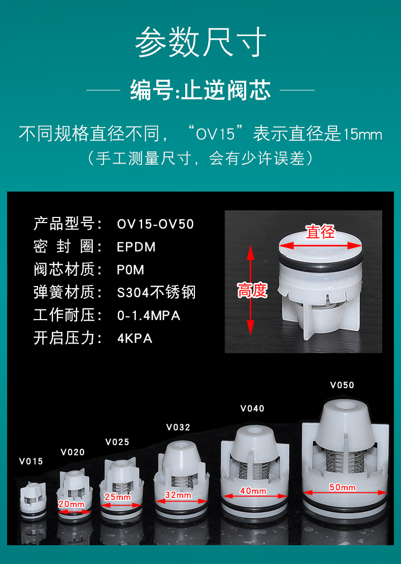 水管單向止逆閥6分止回閥芯4分管1寸2寸水管單向閥芯 6分止回閥芯子