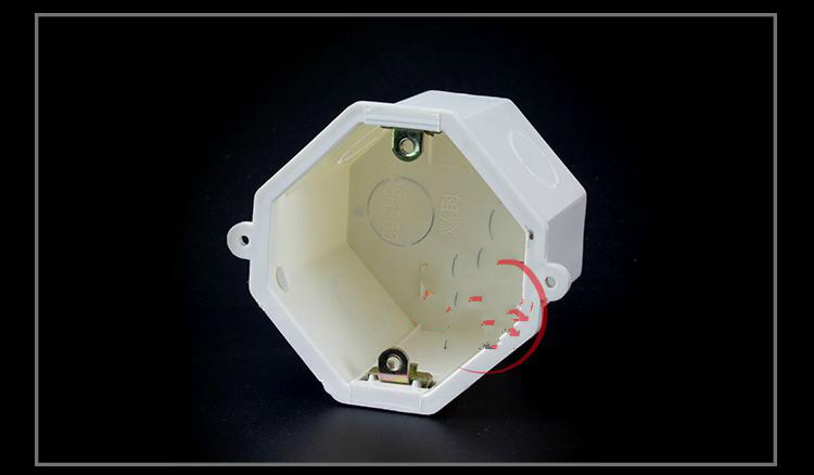 pvc86型灯头盒预埋八角盒暗装接线盒塑料底盒方盒厚5/6/7公分 60灯头
