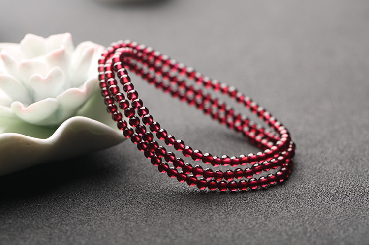同款)7a酒红散珠手链女多圈级佛珠小规格石榴珠子-定制 7a级3.