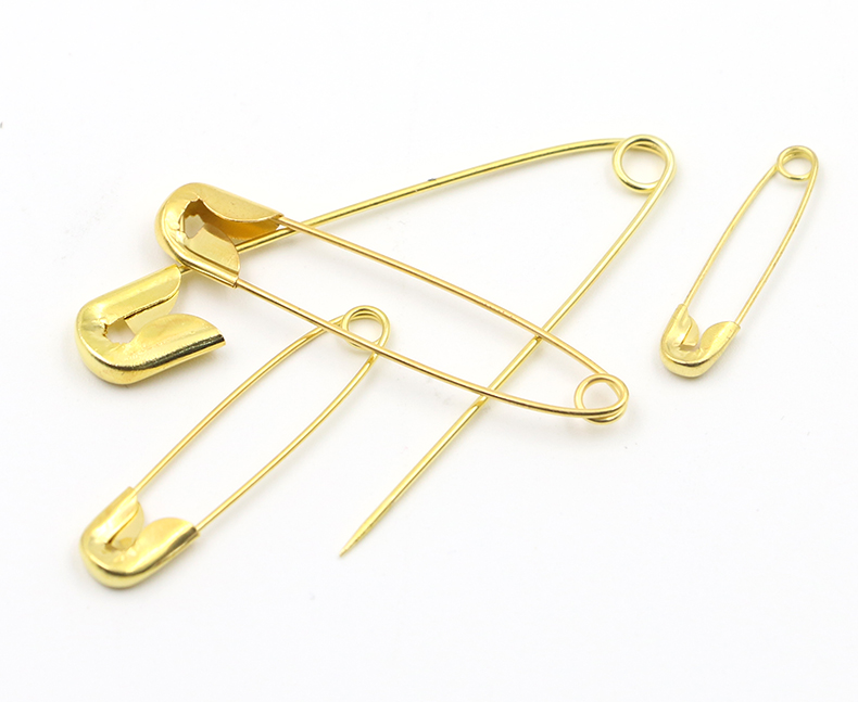 老式加厚大别针大码儿童别针保险别针扣针衣服装饰开衫曲别针 金色100