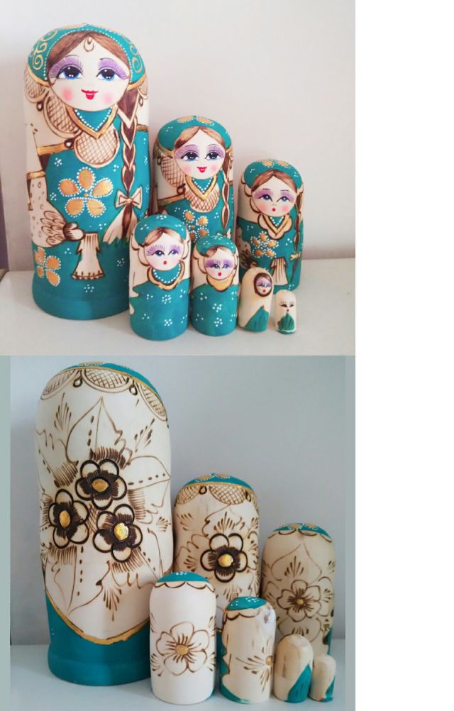 俄罗斯七层套娃手工制作特色美女7层娃娃精品工艺品五一节日礼物昂沐