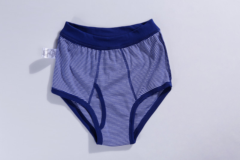 萱泽(宣泽)纯棉男式儿童彩条三角裤条纹 蓝色 120cm