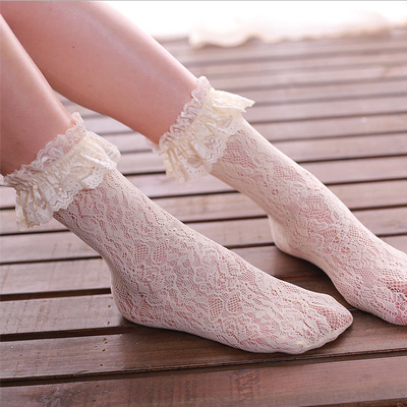 日系lolita袜子蕾丝花边短袜棉小皮鞋袜公主软妹仙女袜舞蹈袜子wqq 可