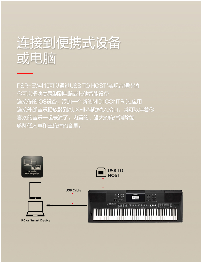 雅马哈电子琴psre46361键psrew41076键舞台乐队娱乐psrew410丨官方