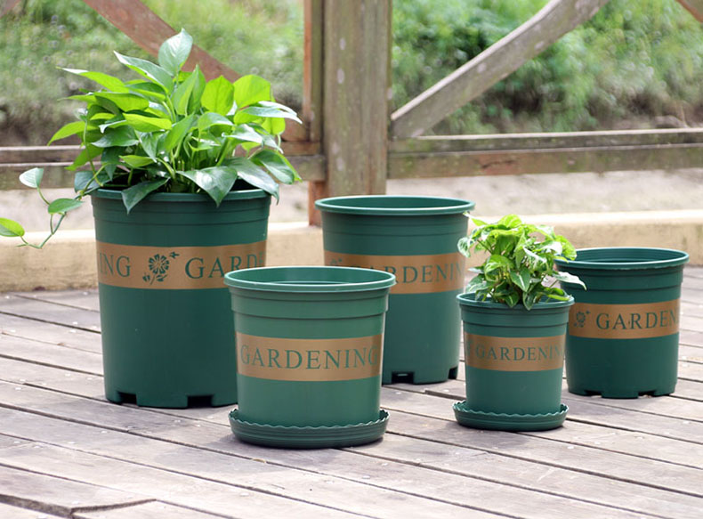 浩胜 室内矮加仑花盆阳台多肉盆家用种植塑料花盆简约圆形大号绿萝