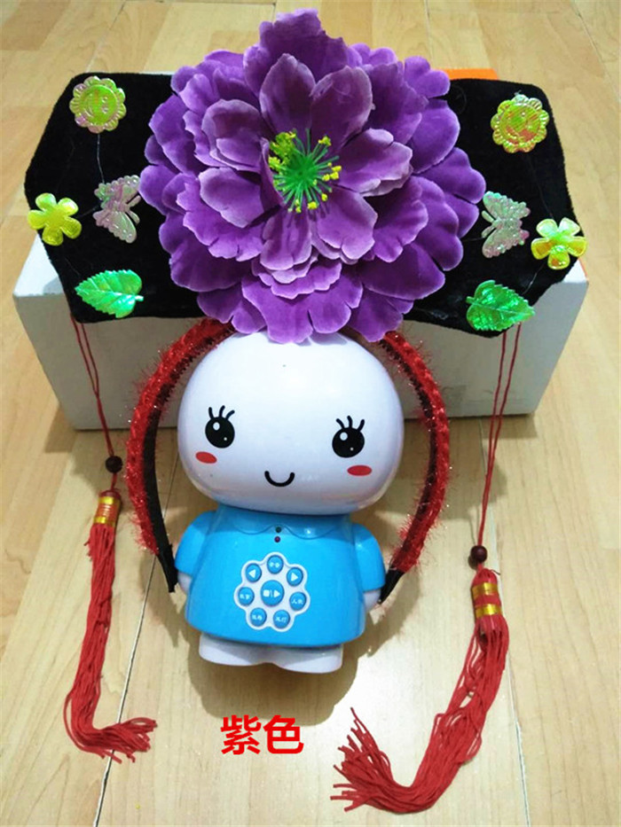 还珠格格帽子头饰宫廷宫女头箍儿童古装头饰旗头清朝满族发箍表演新款
