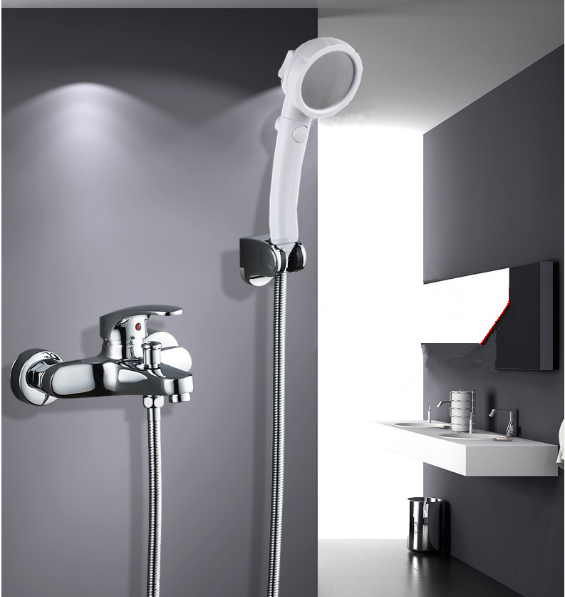 元媛卫浴家用增压手持花洒喷头淋浴套装可调节喷洒沐浴头莲蓬头带一键