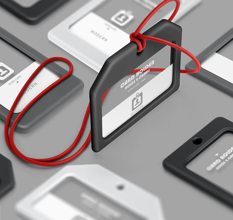 德国modern高档创意工牌个性挂绳胸牌卡套平安惠普员链家透明牌夹员工