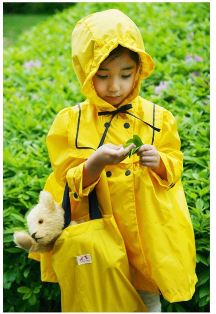 女童雨衣儿童白雪公主轻便雨具韩国时尚学生小童女孩可爱雨披超萌 玫