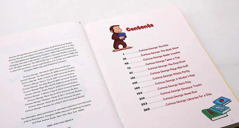 《英文原版绘本 curious george big book of adventures 》【摘要 书