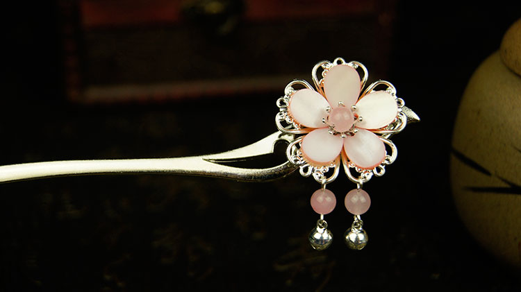 雅韵流长原创手工流苏步摇古风发簪贝壳古代簪子古典头饰复古发饰 短