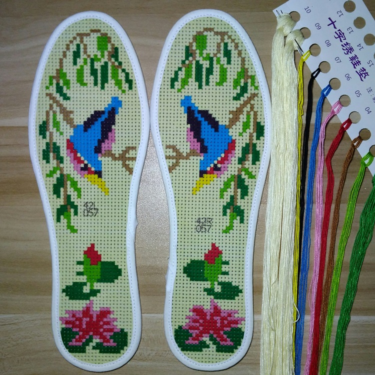 十字繡鞋墊繡花針棉布手工半成品刺繡鞋底印花 098平安節 37