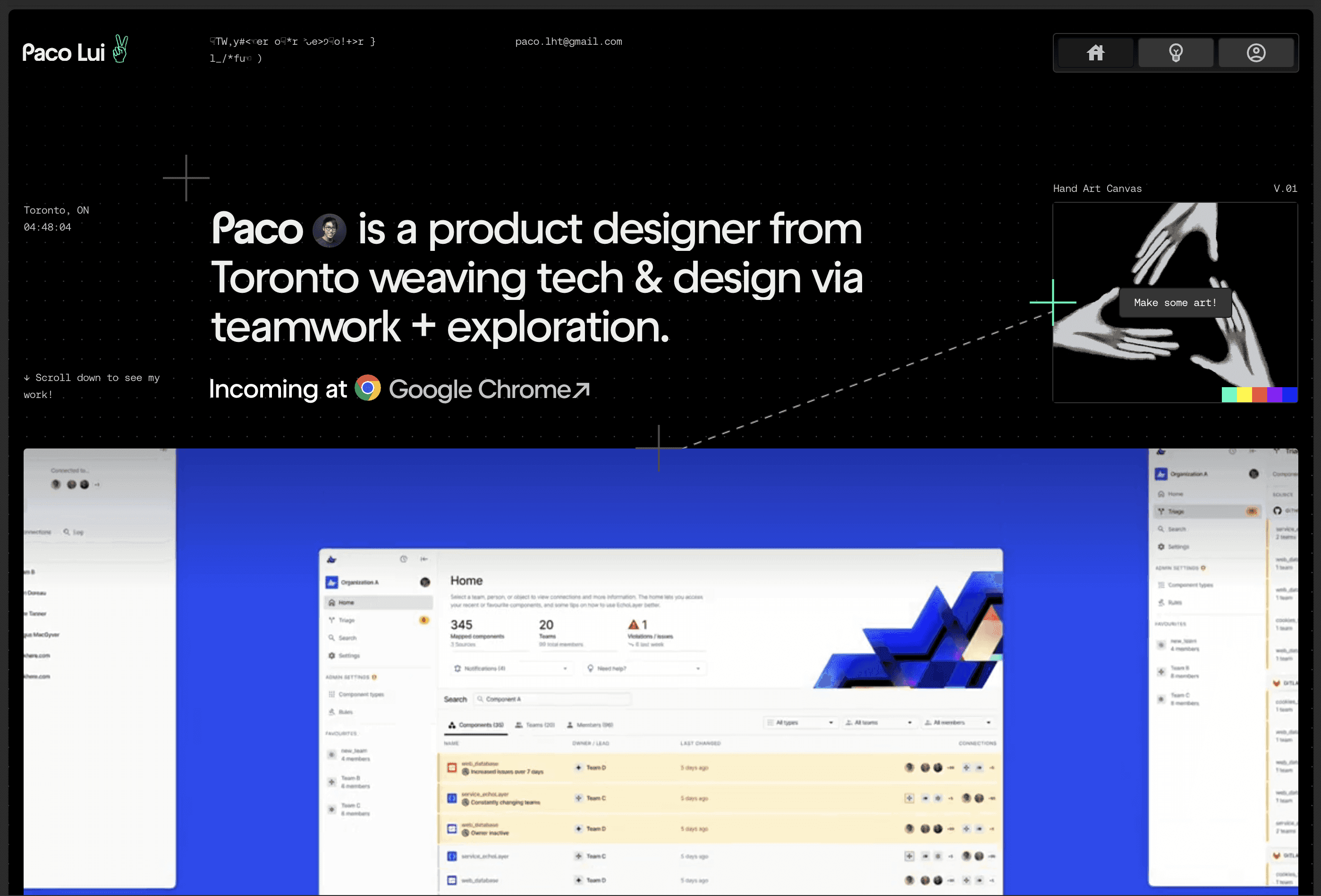 Paco是来自多伦多的产品设计师，通过团队合作和探索将技术与设计相结合