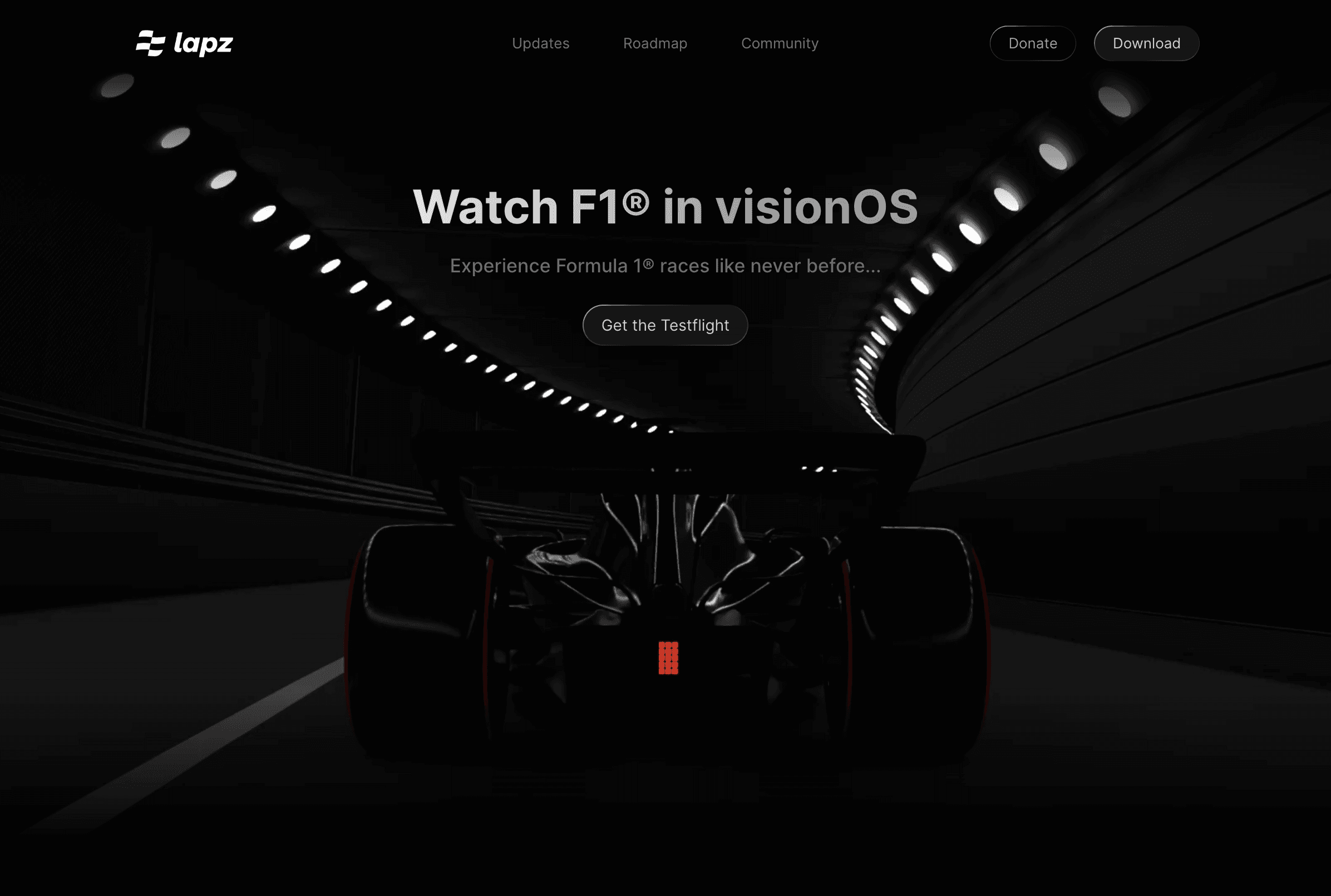 在visionOS上观看F1赛车