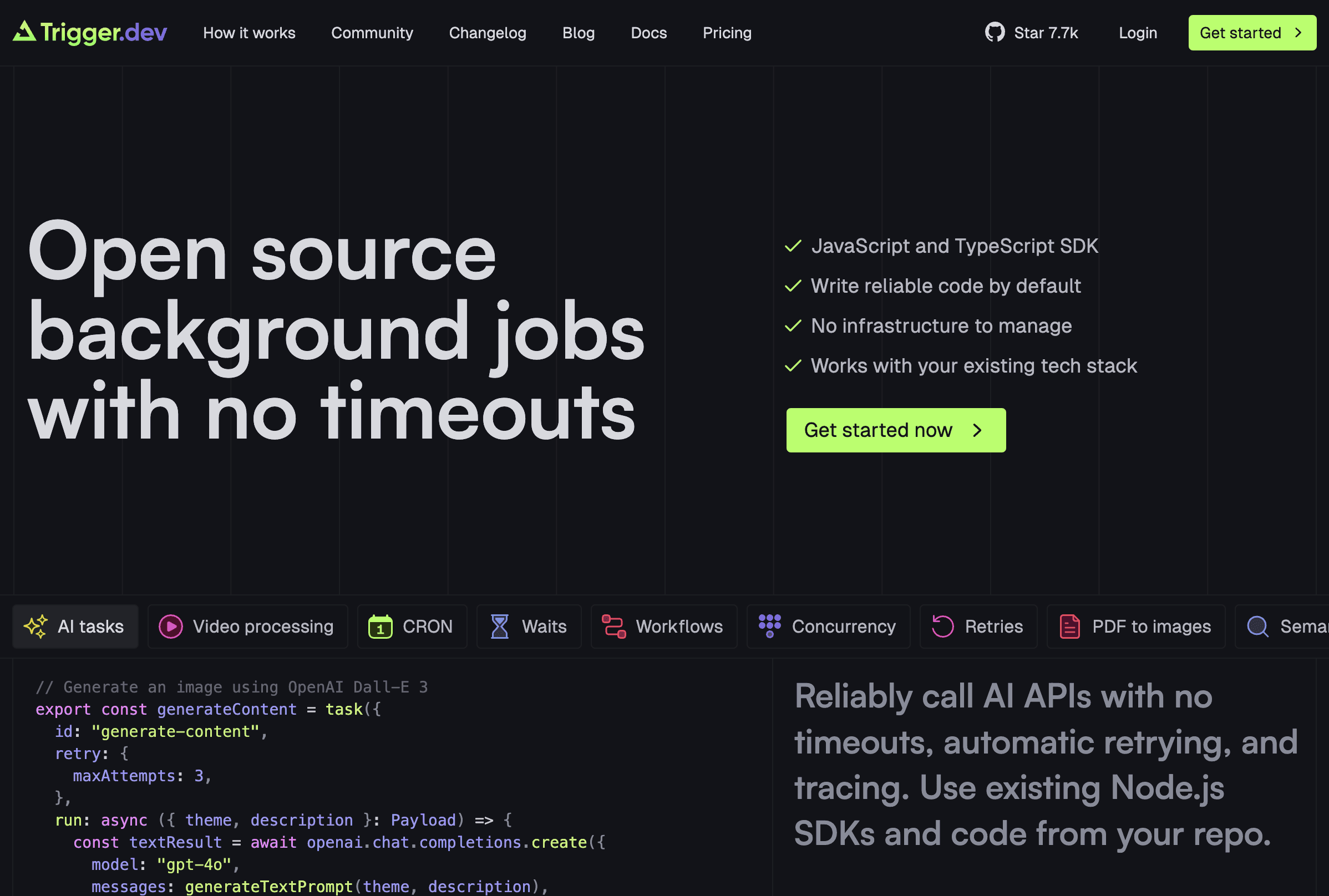 开源后台任务，无超时限制